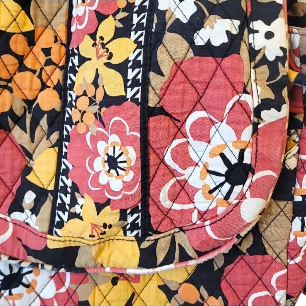 Vintage Vera Bradley Bittersweet Orange Floral Print Backpack